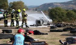 Çanakkale'de uçak kazası senaryosuyla geniş katılımlı tatbikat yapıldı