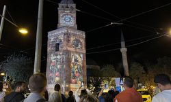 Antalya Kültür Yolu Festivali'nde "Zamanın Hüneri" tarihi Saat Kulesi'ne yansıtıldı