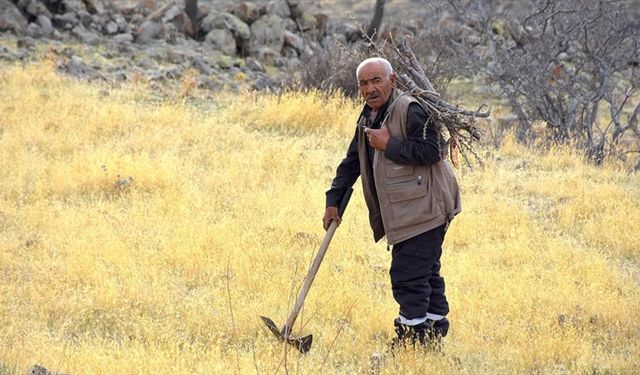 Aksaray'da tek başına yaşadığı köyde kışın zorluklarına rağmen mutlu olmasını biliyor