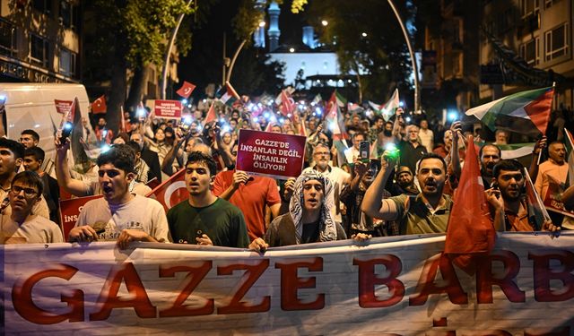 Ankara'da İsrail'in Gazze'ye yönelik saldırılarını protesto için yürüyüş düzenlendi