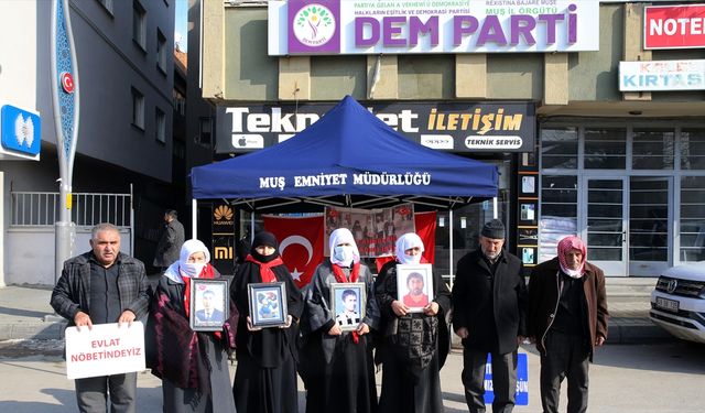 Muşlu aileler, DEM Parti önündeki "evlat nöbeti"ni sürdürdü