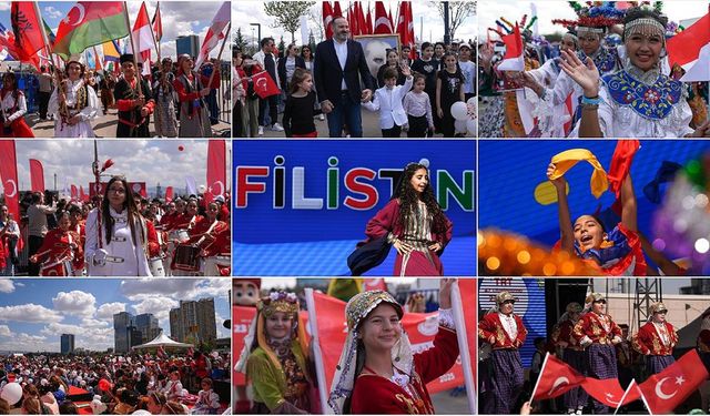 Dünya çocukları Başkent Millet Bahçesi'ndeki şenlik yürüyüşüne katıldı