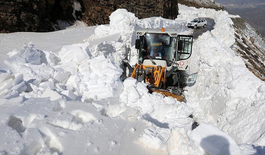 Muş ve Hakkari'de ekipler metrelerce karın bulunduğu yollarda çalışma yürüttü