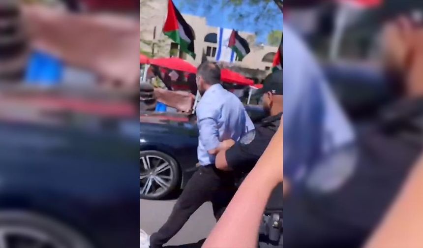 Washington'daki gösteride Filistin yanlısı gösterici kadına fiziki saldırıda bulunuldu