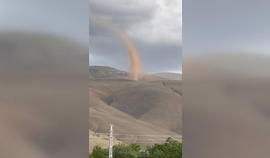 Erzincan’da oluşan hortum cep telefonuyla görüntülendi