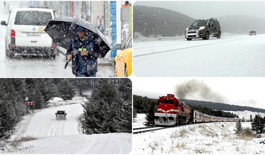 Kars'ta nisan ayında kar etkili oldu