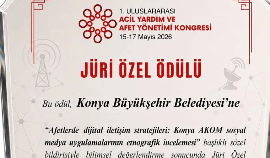 Konya AKOM'a uluslararası kongreden jüri özel ödülü